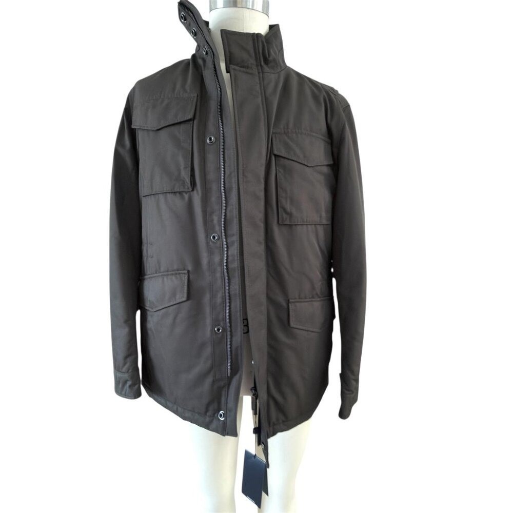 Hugo Boss Men's Dark Green Centin Cotton Quilted Parka, Sizes 38 - Picture 3 of 16